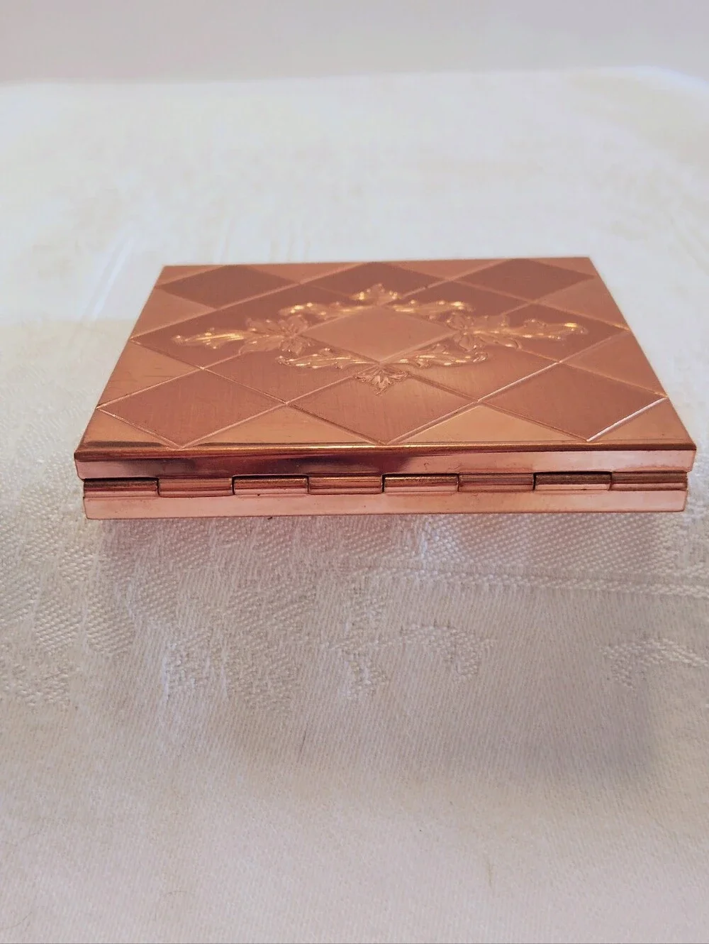 Vintage Copper Accordion Foldout Photo Wallet Snap Lock Button Closure MCM